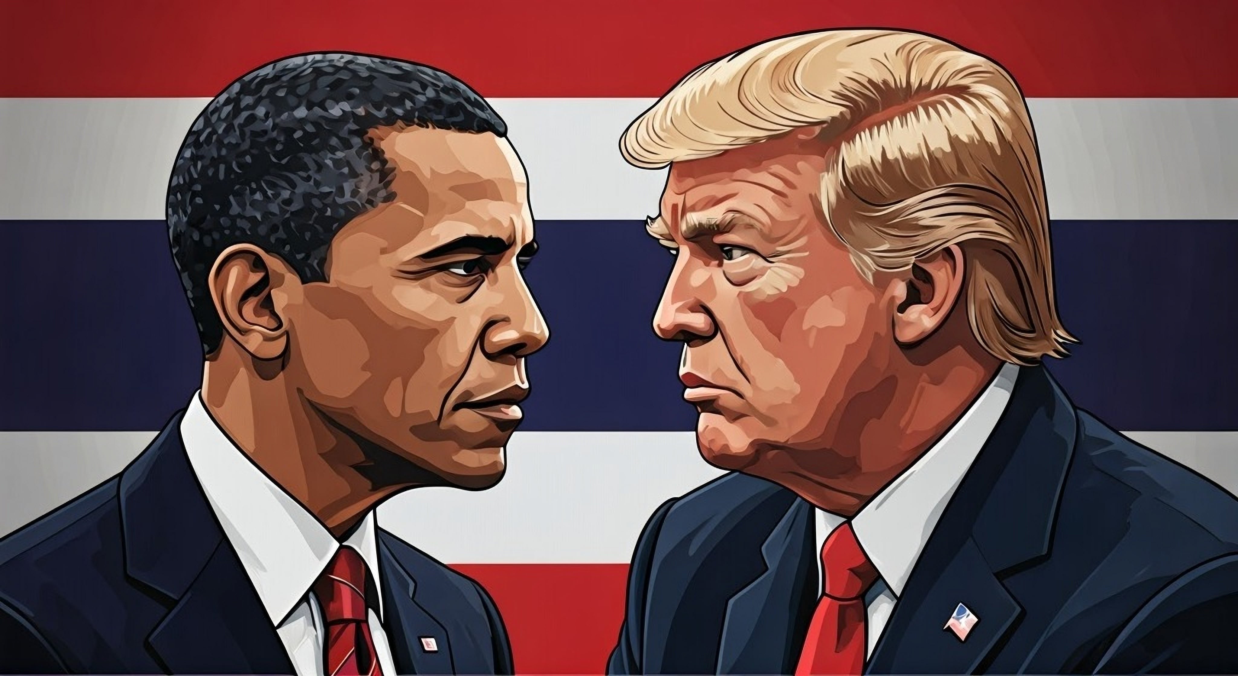 Expresidente de Estados Unidos Barack Obama y presidente actual, Donald Trump