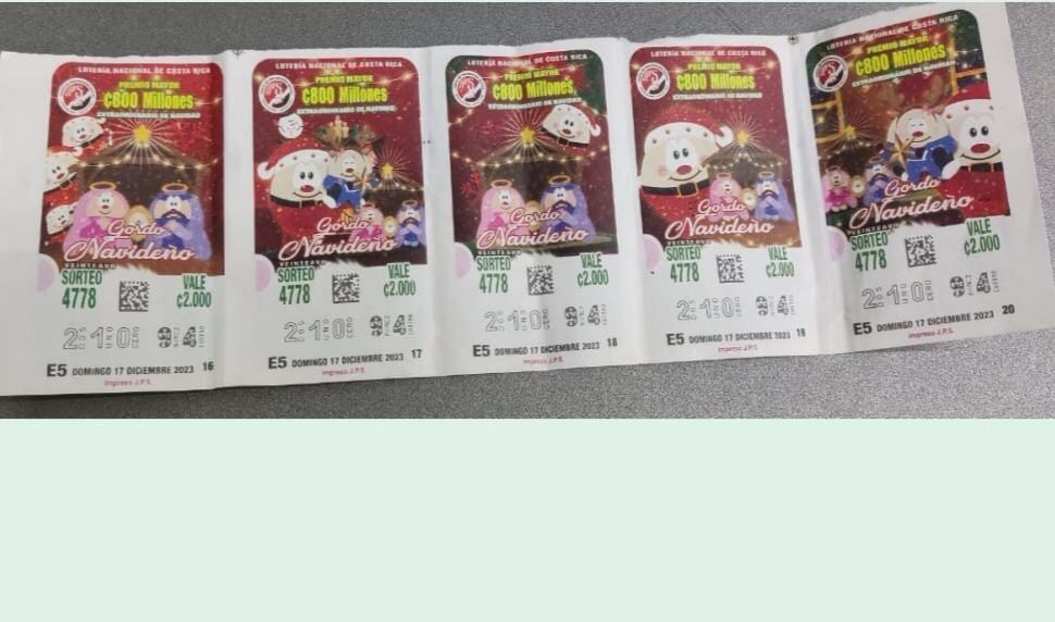 Cinco fracciones del Gordo navideño hicieron a una mujer ganar ¢200 millones.