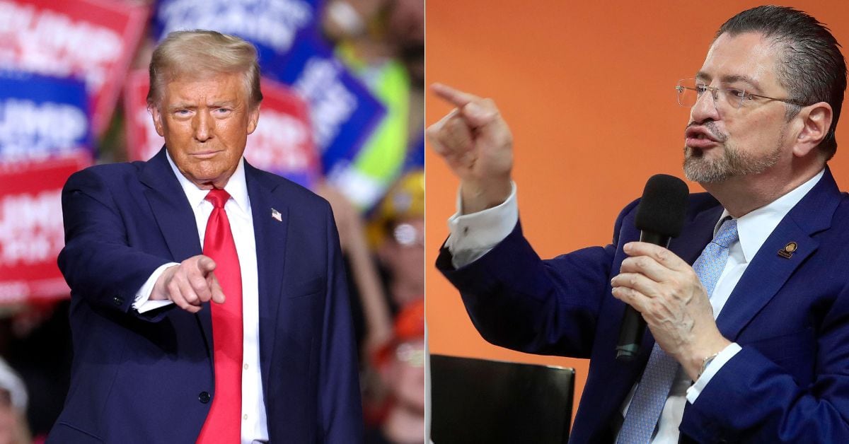 En la imagen, a la derecha Rodrigo Chaves y a la izquierda Donald Trump.