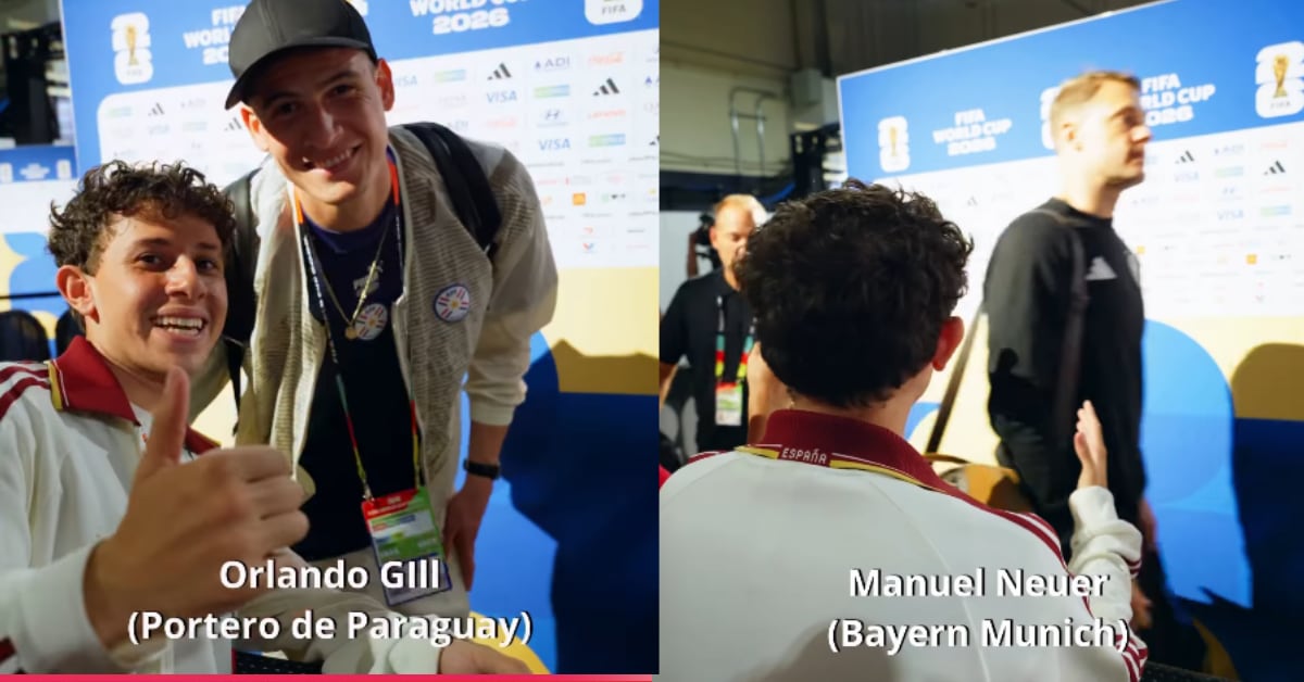 Mientras Corney pudo saludar a Orlando Gill de Paraguay, mientras Manuel Neuer lo ignoró.