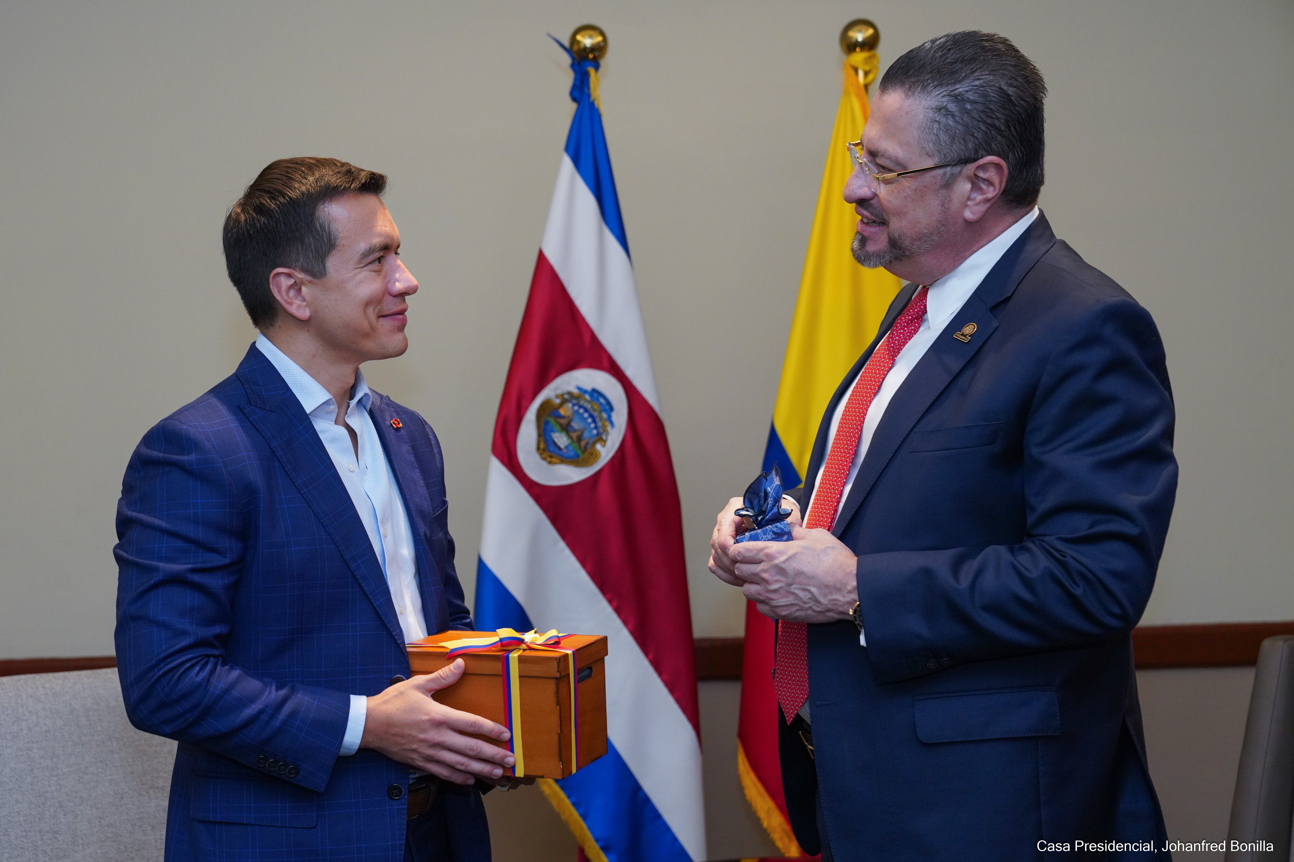 El presidente Rodrigo Chaves se reunió con su homólogo de Ecuador, Daniel Noboa, la mañana del viernes 31 de mayo.