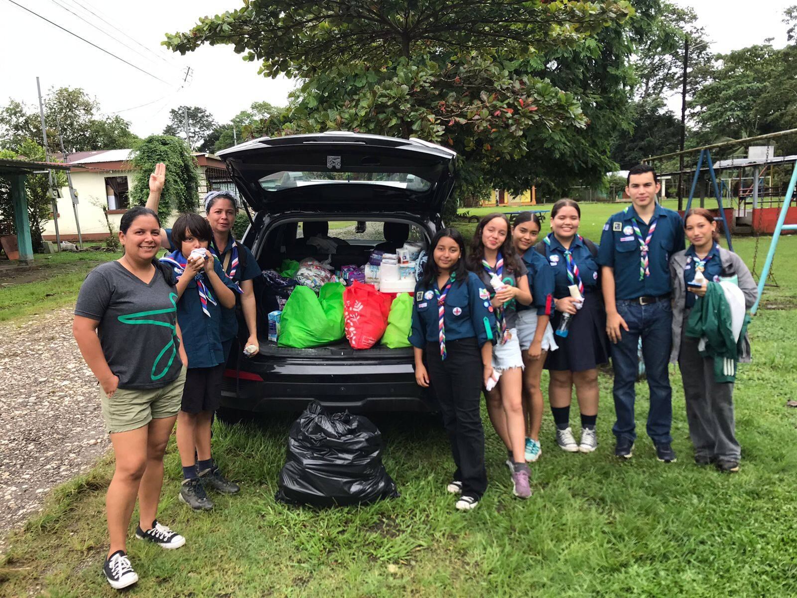 La Asociación de Guías y Scouts coordina centros de acopio en localidades como Liberia, San Ramón y Sarapiquí. Foto: Facebook Asociación de Guías y Scouts