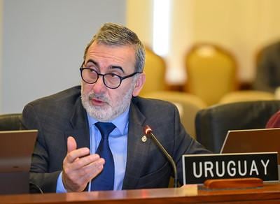 Embajador Edison Lanza, representante permanente de Uruguay ante la OEA y presidente del Consejo Interamericano para el Desarrollo Integral (CIDI).