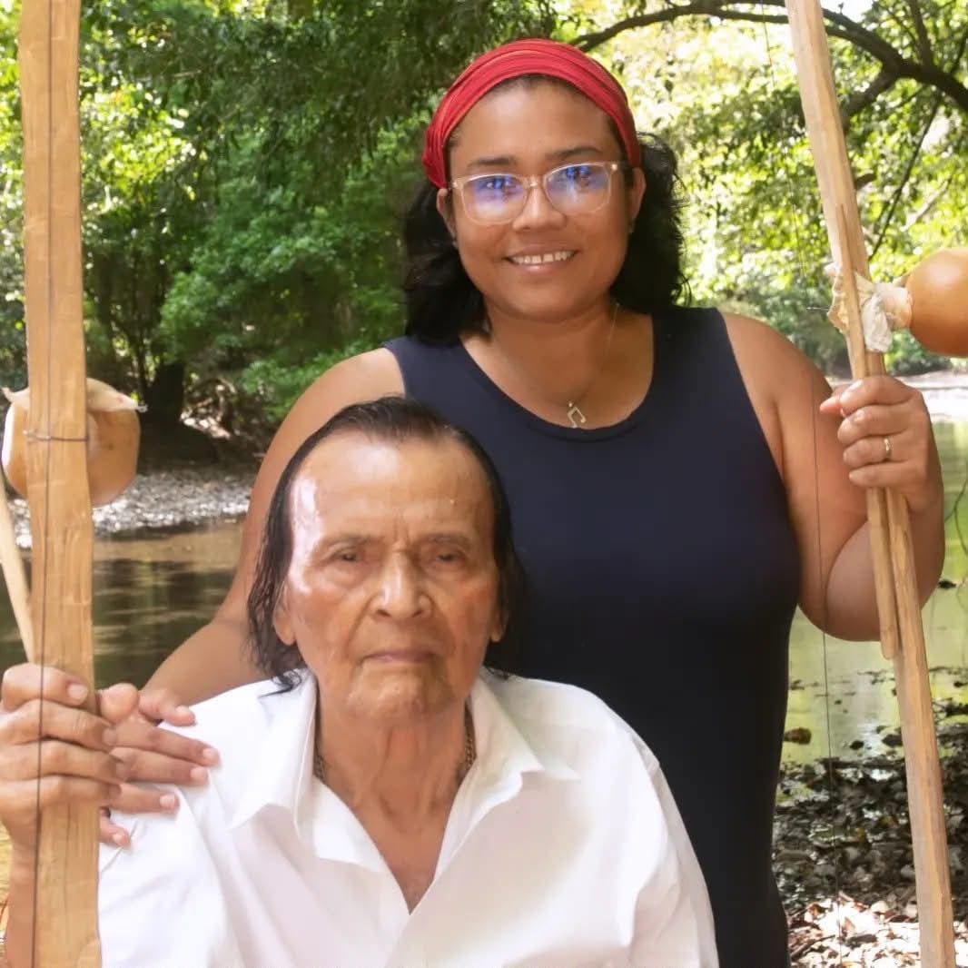 Karol Cabalceta con Isidoro Guadamuz