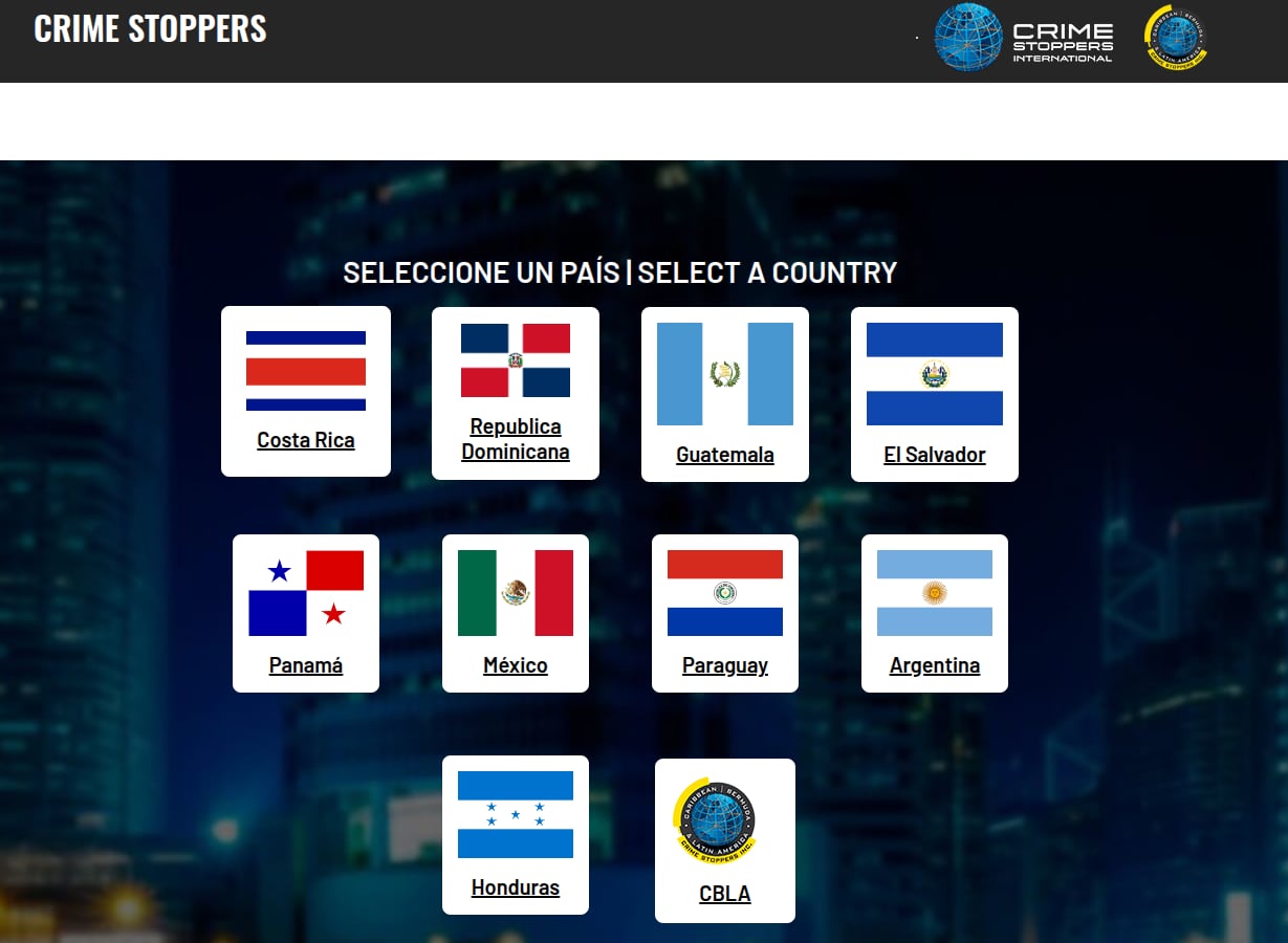 Al ingresar al sitio web, se visualizan las banderas de países que forman parte del convenio.