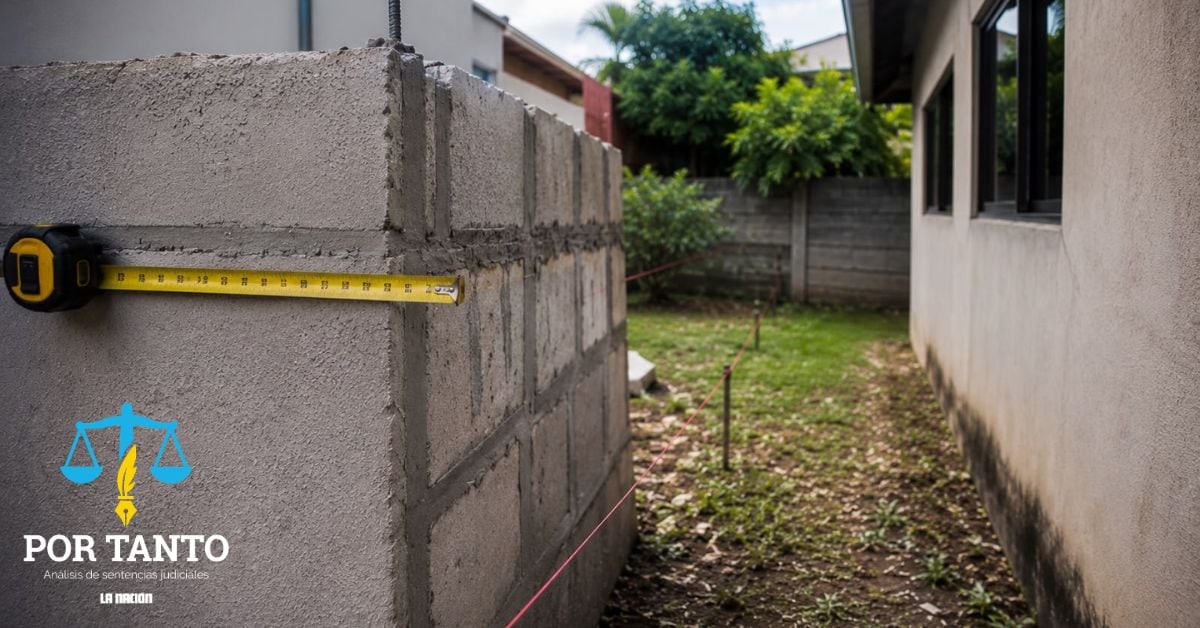 en la imagen, generada con IA, una obra gris en una casa y una cinta métrica