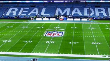 Vea la increíble transformación del estadio Santiago Bernabéu para un juego de fútbol americano de la NFL