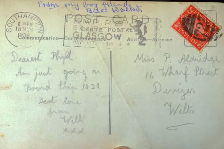 La carta que le envió Bill Walker a su enamorada.