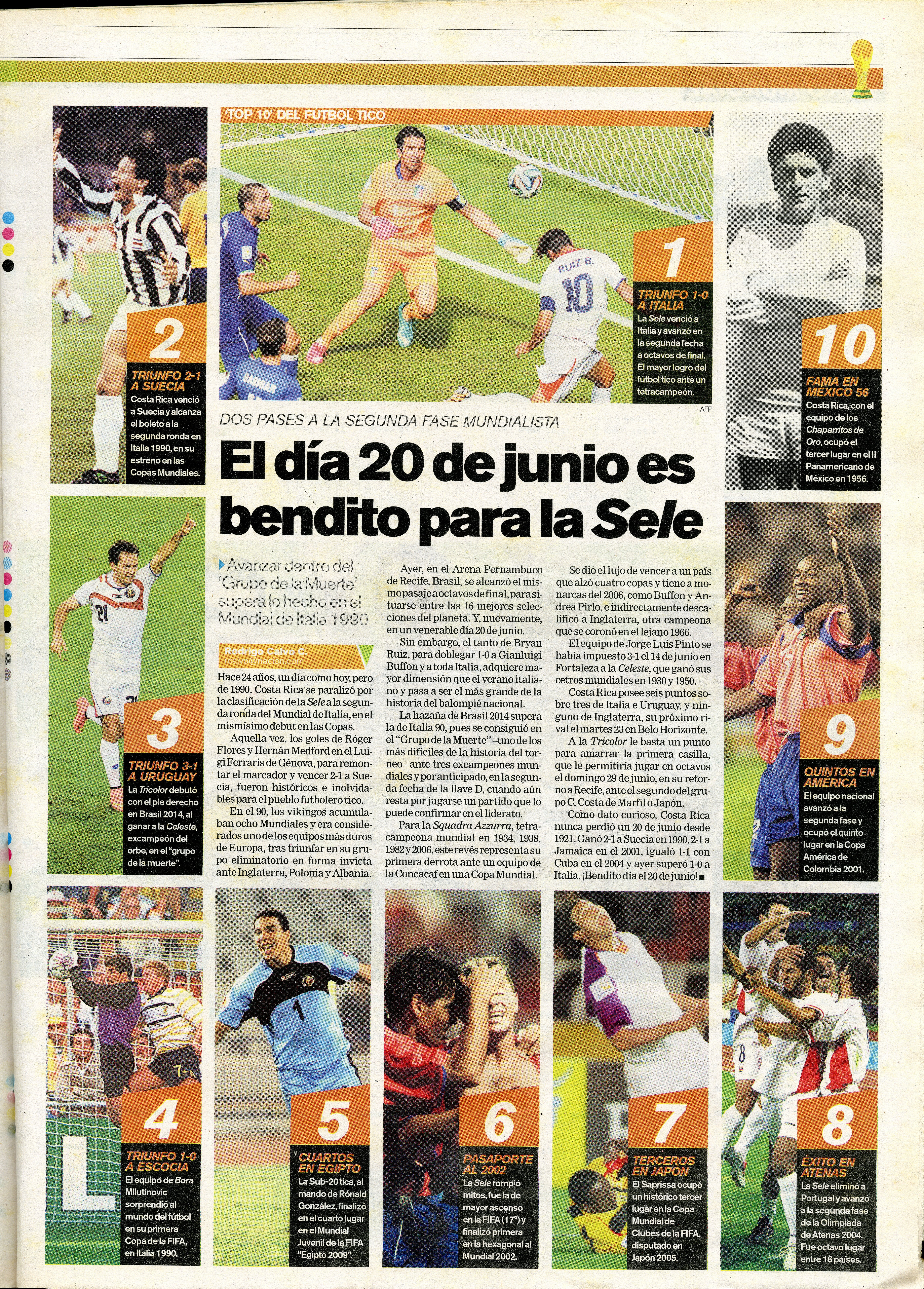 Partido Costa Rica vs. Italia en el Mundial de Brasil 2014. / Archivo LN