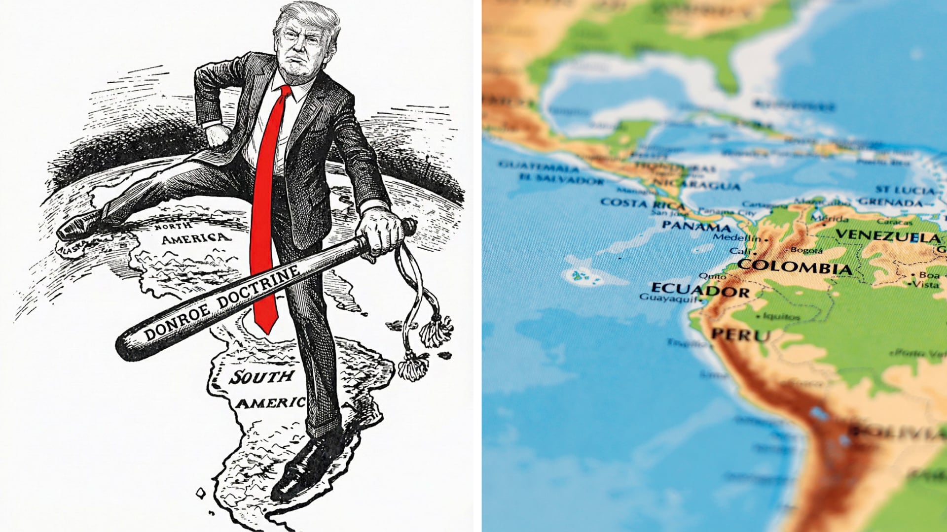 La imagen de la izquierda fue compartida en X por la Sala Oficial del presidente Trump y reposteada por el secretario de Defensa de EE.UU.