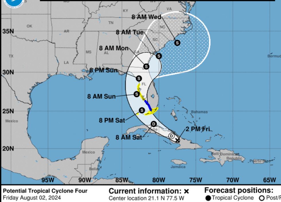 La onda tropical N.° 22 fue un sistema muy amplio cuya parte de mayor inestabilidad se movió hacia Cuba y fue el cuarto ciclón de la temporada cerca de Florida, Estados Unidos. Imagen: Centro Nal. de Huracanes. Foto: Archivo