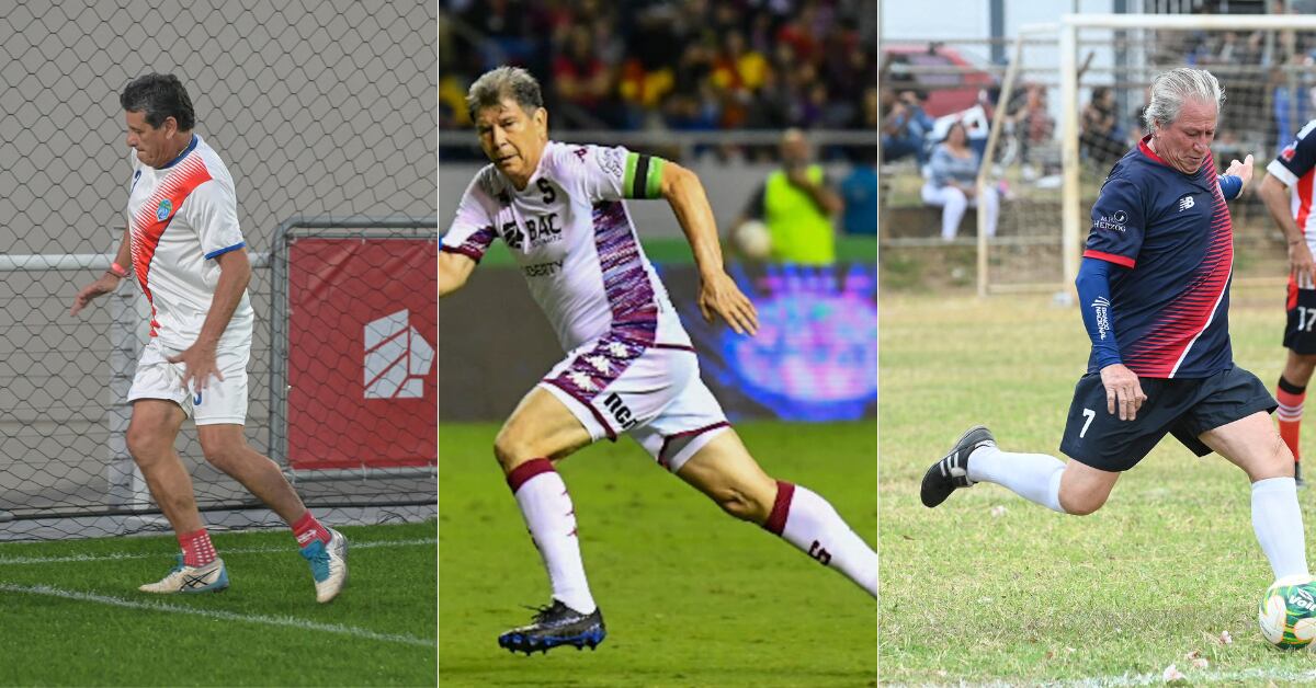 Roger Flores, Evaristo Coronado y Claudio Jara, jugadores históricos de la Selección de Costa Rica.