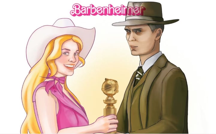 'Oppenheimer', el sombrío filme sobre la creación de la bomba atómica dirigido por Christopher Nolan, compite de cerca con 'Barbie' al recibir ocho nominaciones en siete categorías en la misma edición de los premios. Ilustración: Liliana Pedraza/ El Universal/GDA