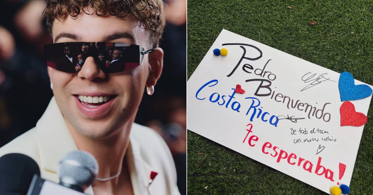 Quevedo dará su primer concierto en Costa Rica. Los fans lo recibieron en el aeropuerto con regalos, abrazos y una bandera firmada por ellos.