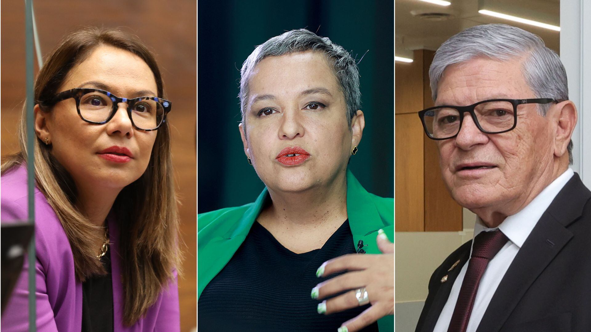 De izquierda a derecha, la diputada Paola Nájera, oficialista, Carolina Delgado, liberacionista, y Waldo Agüero, también de gobierno.