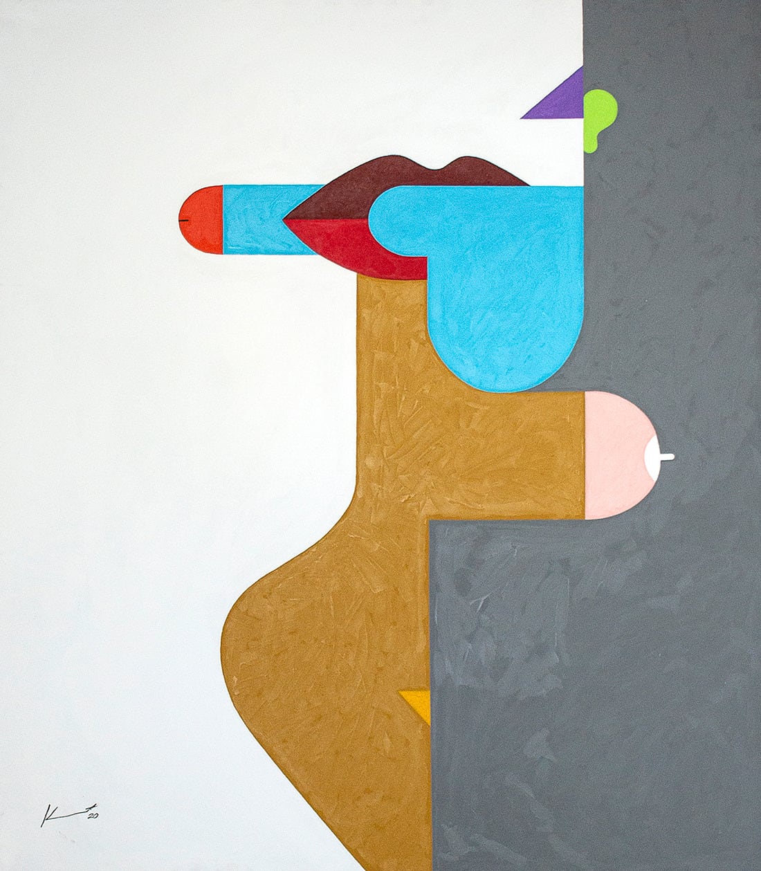 Obra 'El beso' de Kenneth Marín.