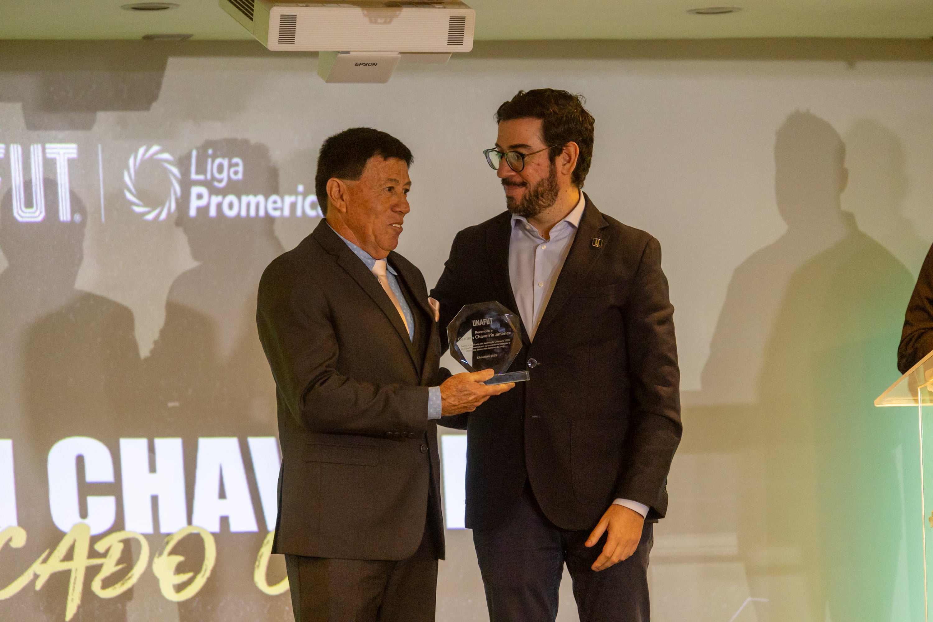 02/12/2025, San José, Hotel Crown Plaza, presentación del calendario de la UNAFUT para el campeonato de clausura 2026 y la presentación de Germán Chavarría como el dedicado del torneo.