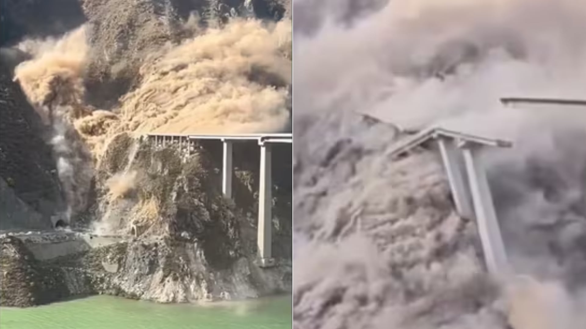 El deslizamiento destruyó un tramo de la ruta 317 y un puente en Sichuan. No hubo víctimas, pero el tránsito sigue bloqueado.