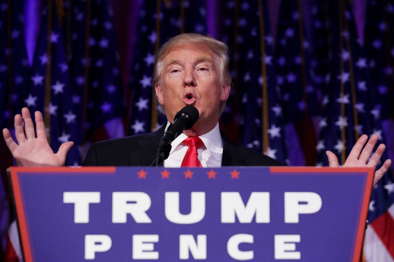 Trump dando sus primeras palabras luego de ser electo