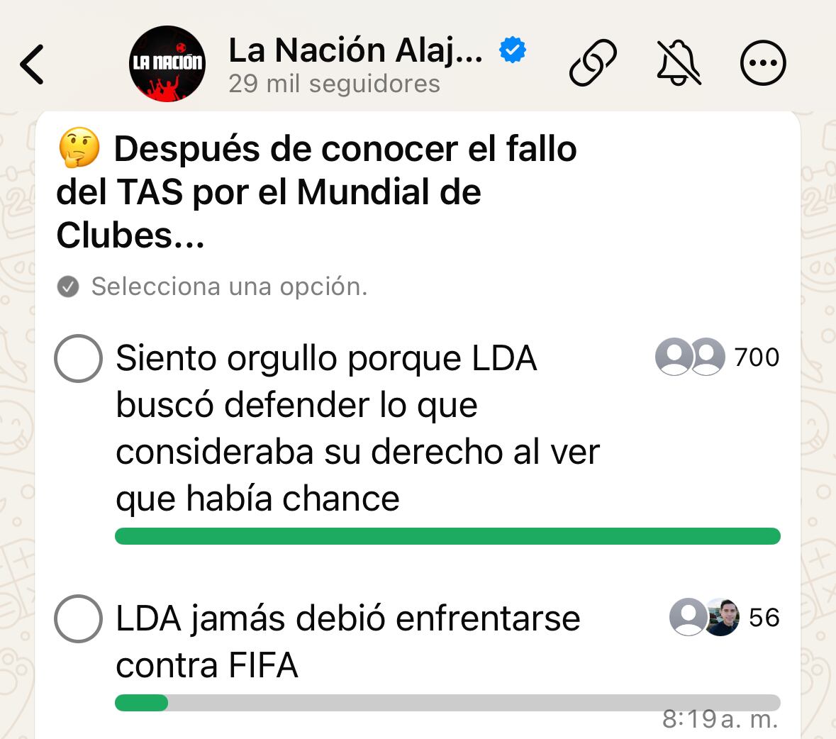 Esta fue una consulta planteada a través del canal de WhatsApp La Nación Alajuelense.