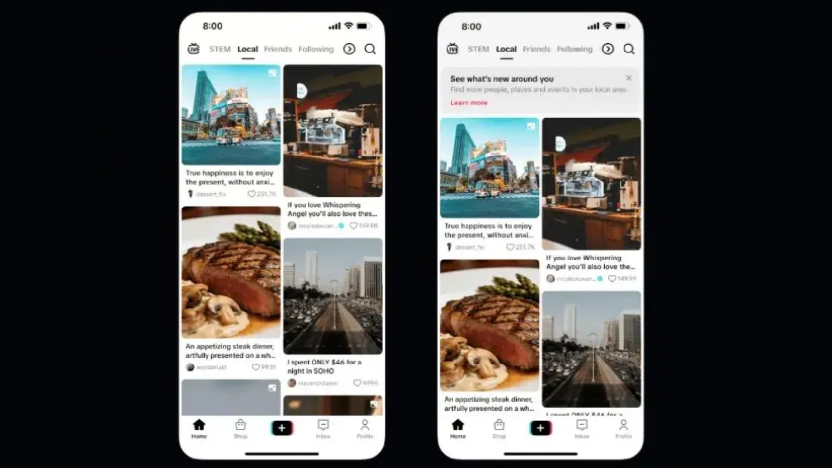 La plataforma implementa en Estados Unidos un feed local que muestra contenido cercano según la ubicación del usuario.