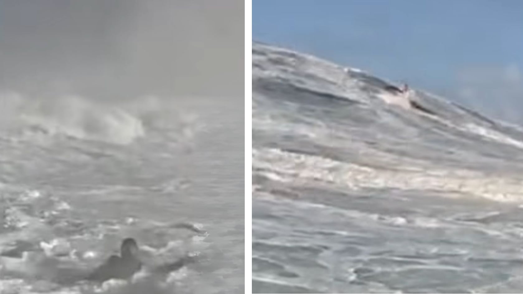 Lucas Fink sufrió una caída en Nazaré, Portugal. Su rescate en jet ski fue grabado y difundido en redes por su alto impacto visual.