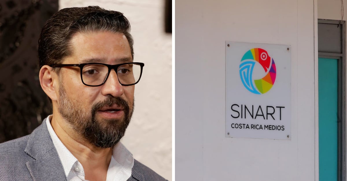 Fernando Sandí, presidente ejecutivo del Sinart y el logo del Sinart