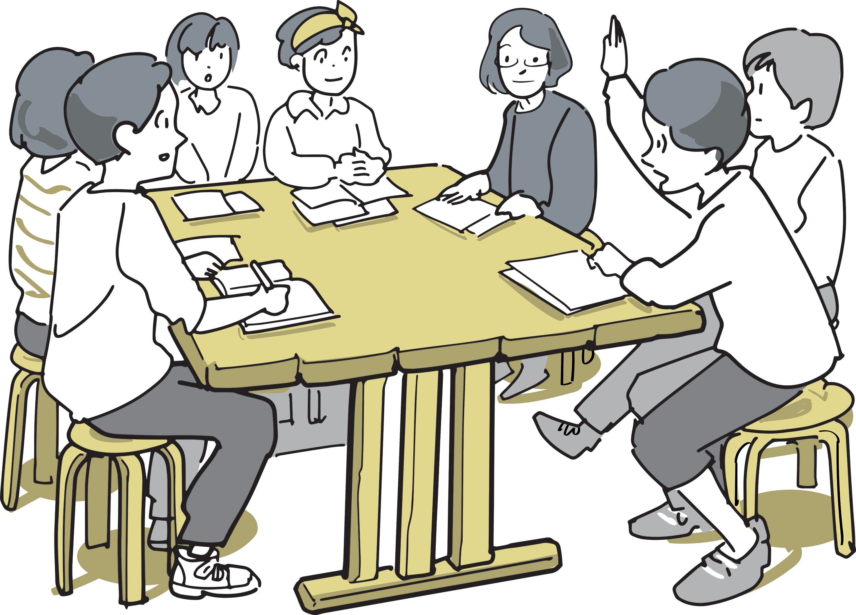 Grupos de niños discute de modo respetuoso / Ilustración Shutterstock