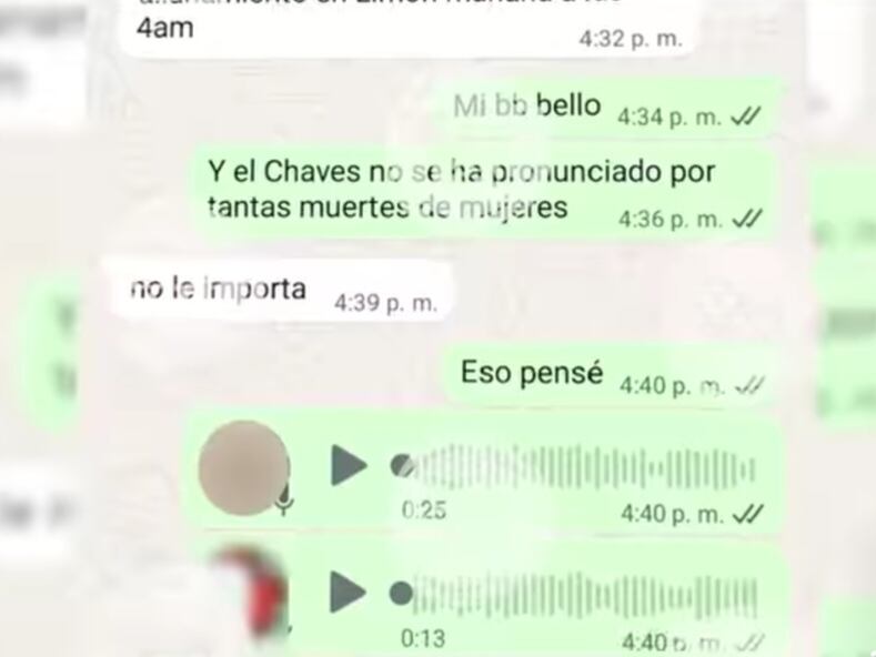 Supuesta captura de pantalla de Randall Zúñiga