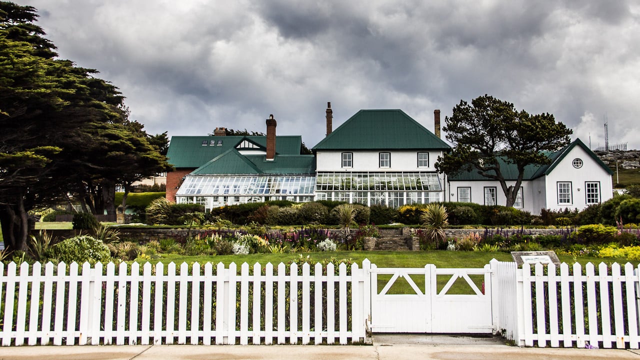Government House del Reino Unido en las Falkland Islands, o islas Malvinas como las considera Argentina.