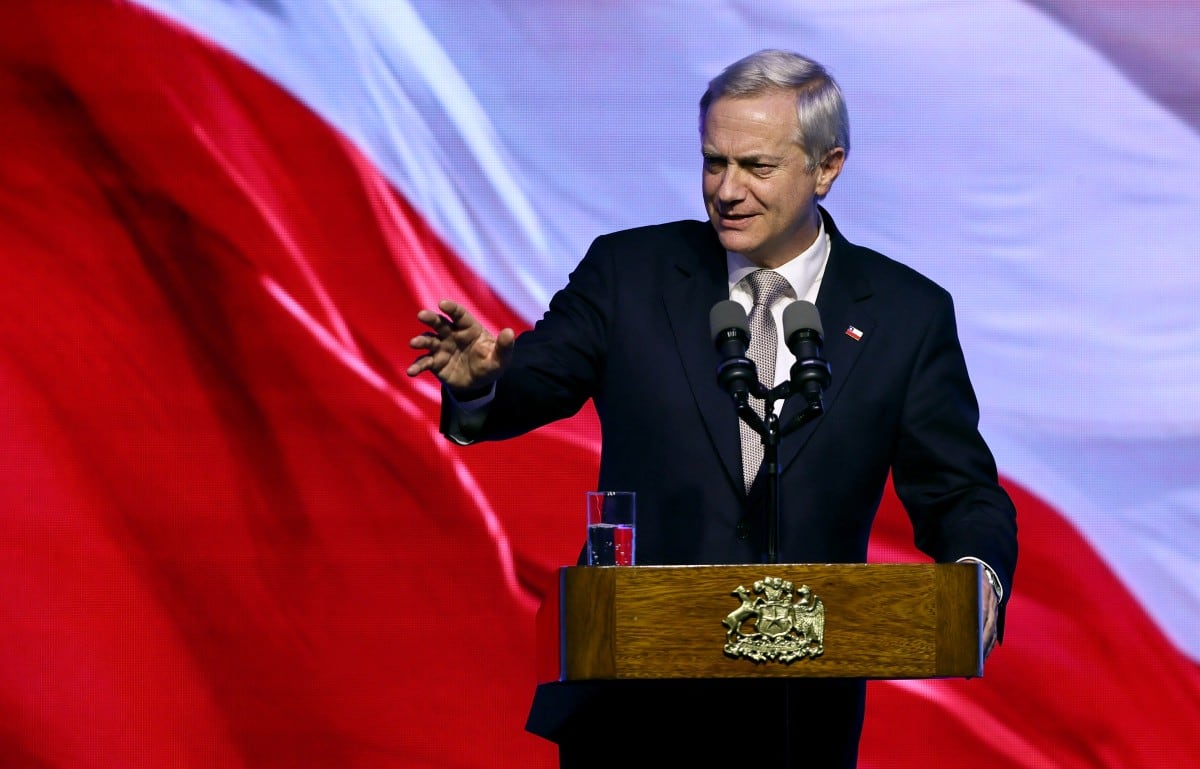 l presidente de Chile, José Antonio Kast, pronuncia un discurso durante el Foro de Madrid, un encuentro de líderes de derecha latinoamericanos, en Santiago, el 3 de septiembre de 2026.