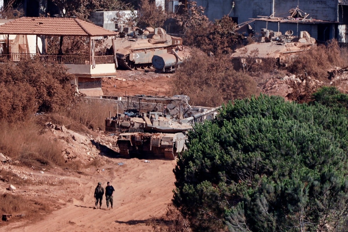 Tropas israelíes en la zona ocupada de Líbano.