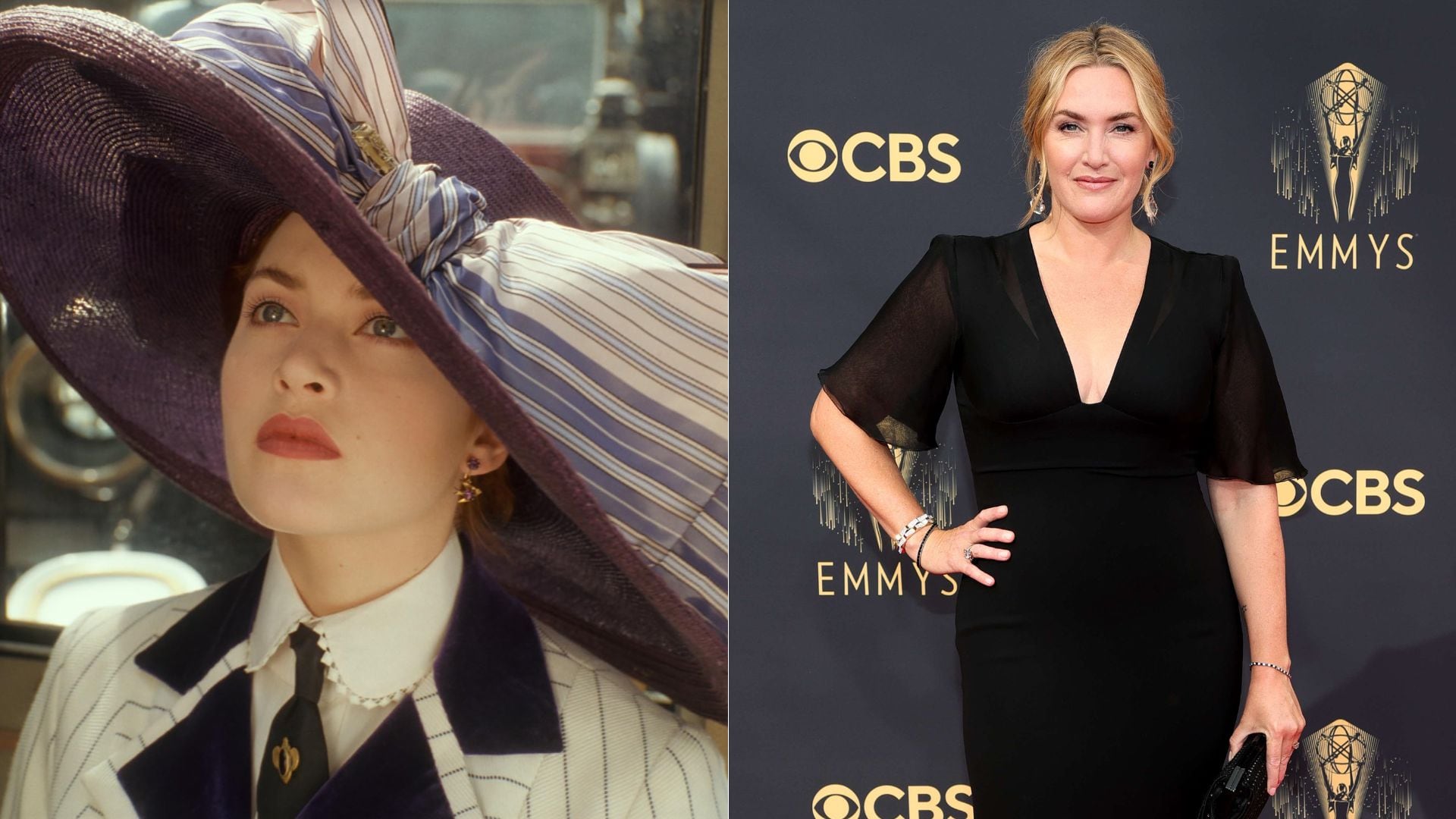 Imagen comparativa de Kate Winslet en 'Titanic' y cómo luce en la actualidad.
