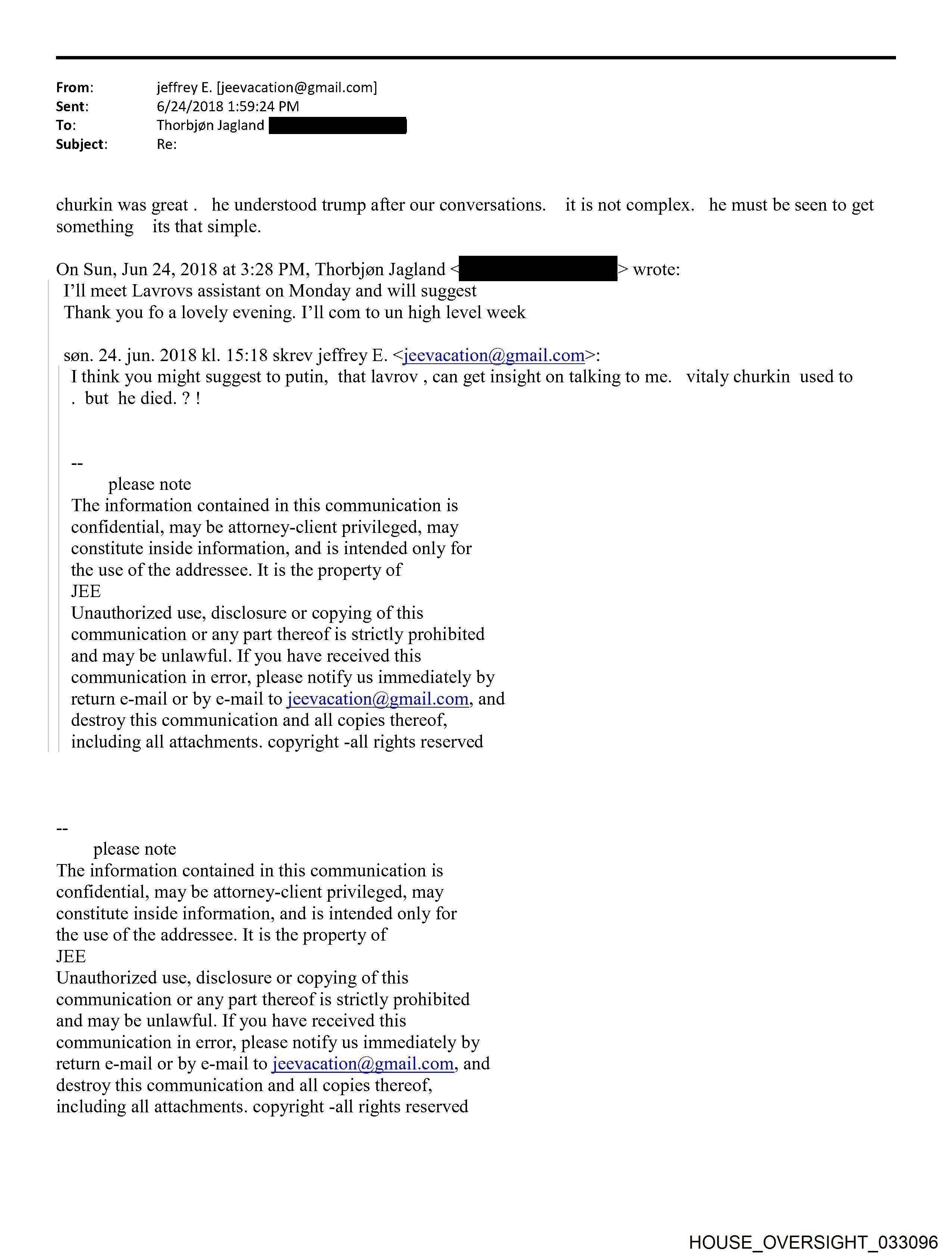 En un correo divulgado este miércoles 12 de noviembre, Epstein afirma que había asesorado al gobierno ruso sobre cómo manejar su relación con Donald Trump.