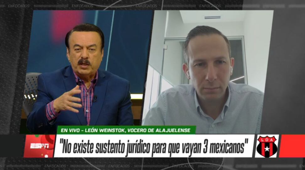 La respuesta de León Weinstok a Héctor Huerta en el programa Enfocados de ESPN dio mucho de qué hablar.