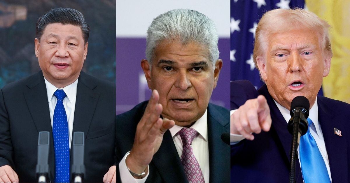 Montaje con los presidentes de China, Panamá y Estados Unidos en el contexto de la disputa diplomática por la Ruta de la Seda en América Latina.