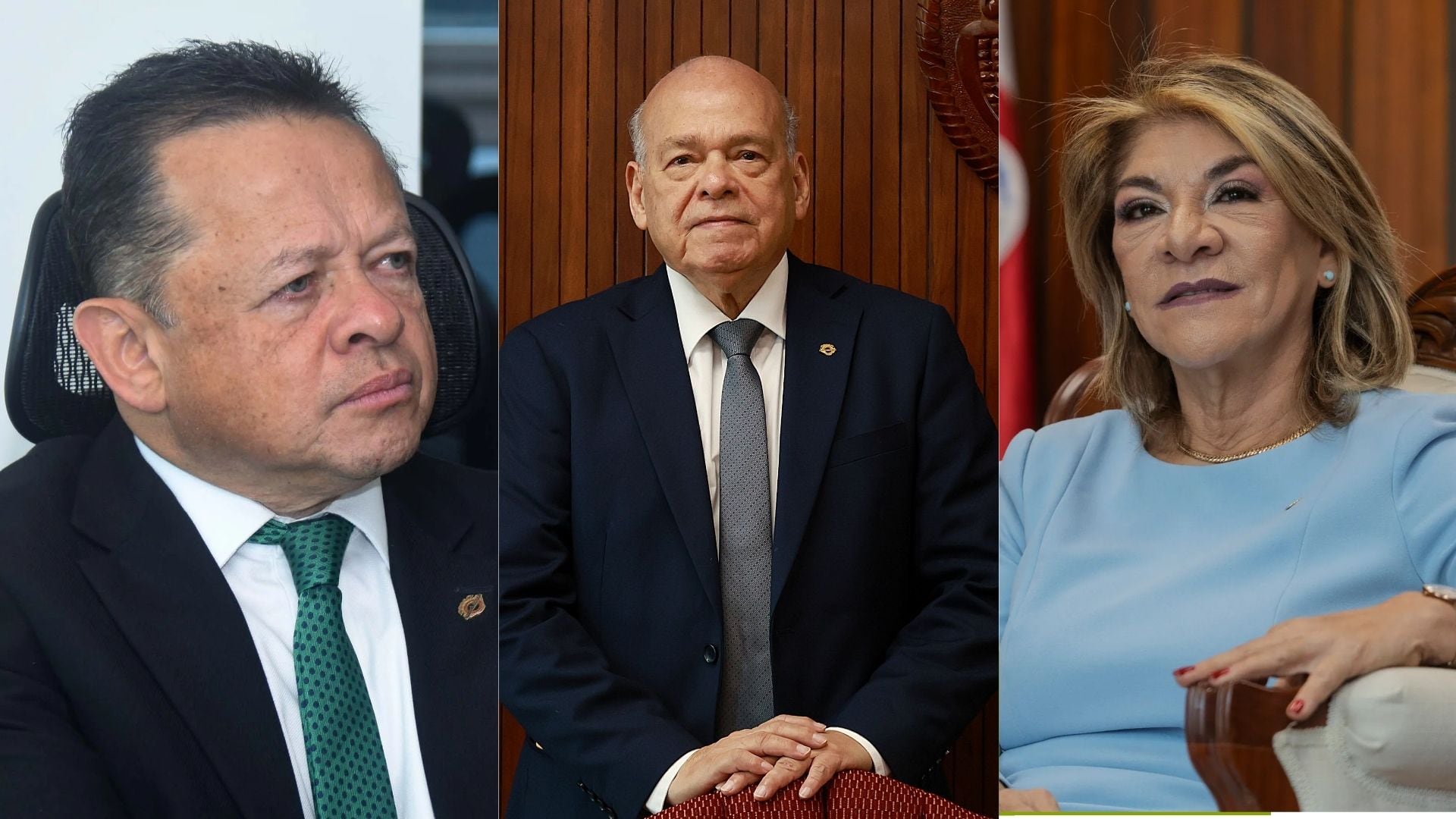 ¿Quiénes podrían disputarle la Presidencia de la Corte Suprema de Justicia a Orlando Aguirre? En foto: Luis Fernando Salazar, de Sala Constitucional; Aguirre, de Sala II; y Patricia Solano, de Sala III.