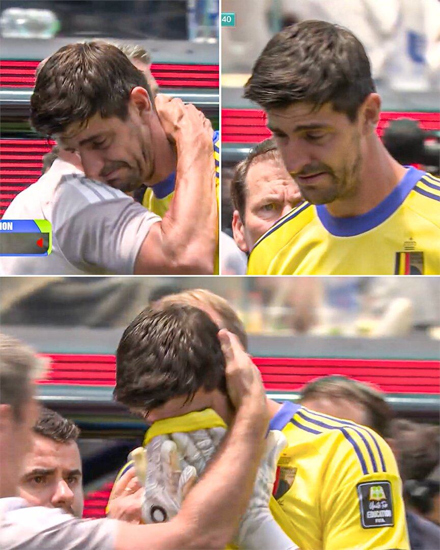 Thibaut Courtois no pudo más al sentir un problema en el muslo y tuvo que salir de cambio en el partido entre España y Bélgica en el Mundial 2026.