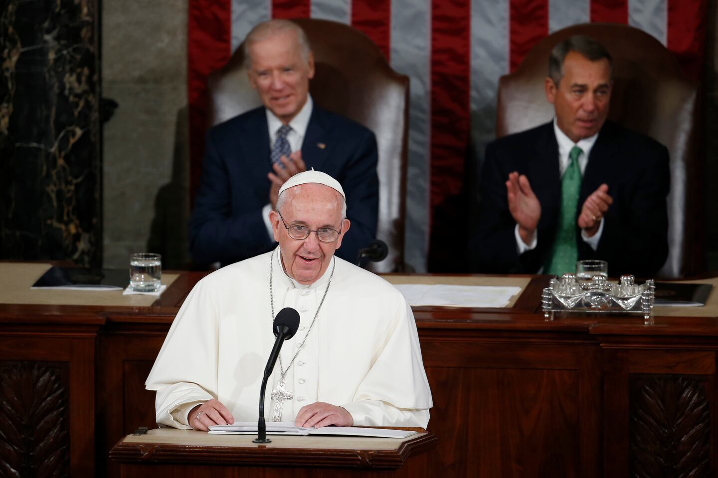 El papa Francisco es el primer pontífice que habla ante una sesión conjunta de las cámaras del Congreso estadounidense.