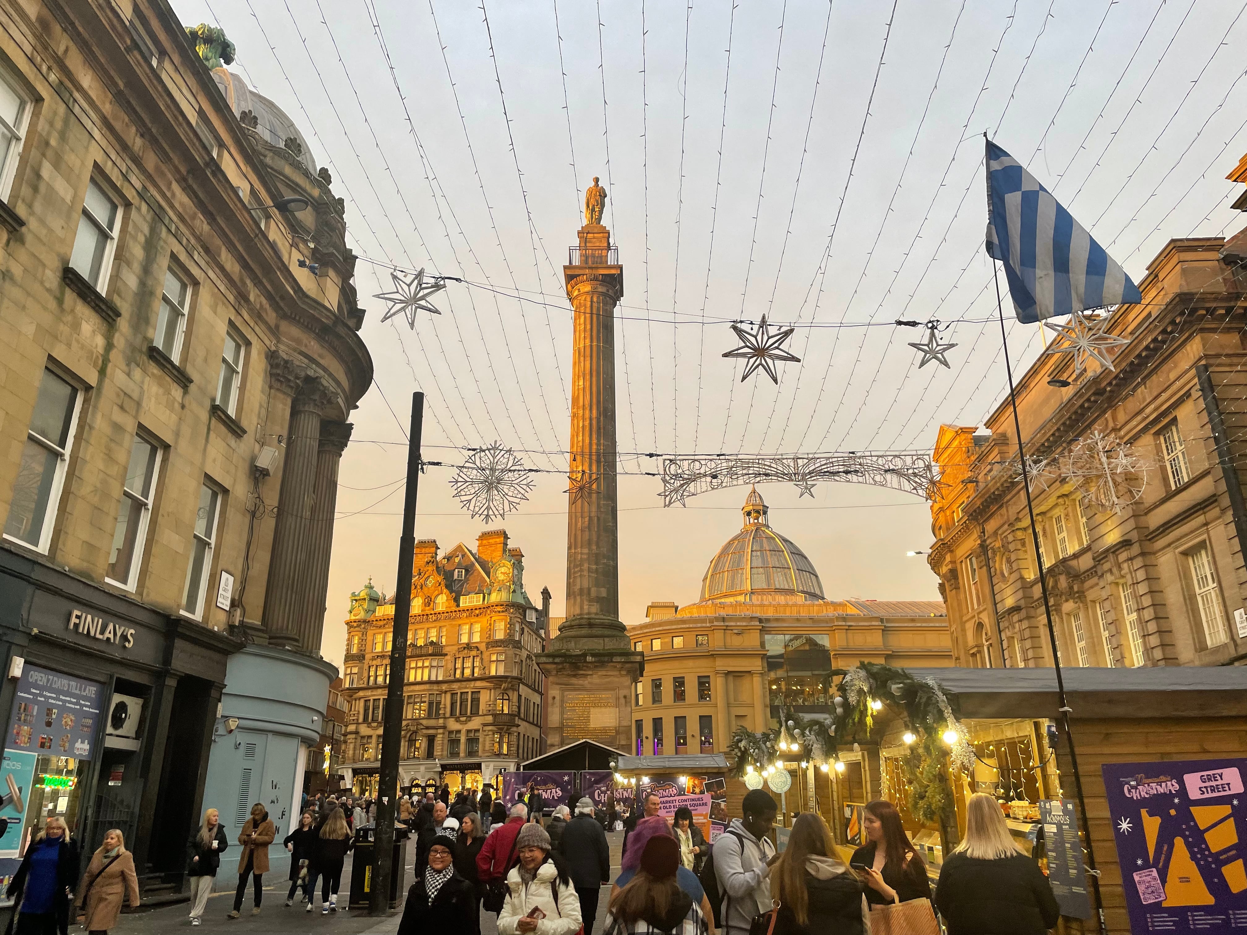 Imagen del centro de la ciudad de Newcastle Upon Tyne en Inglaterra.