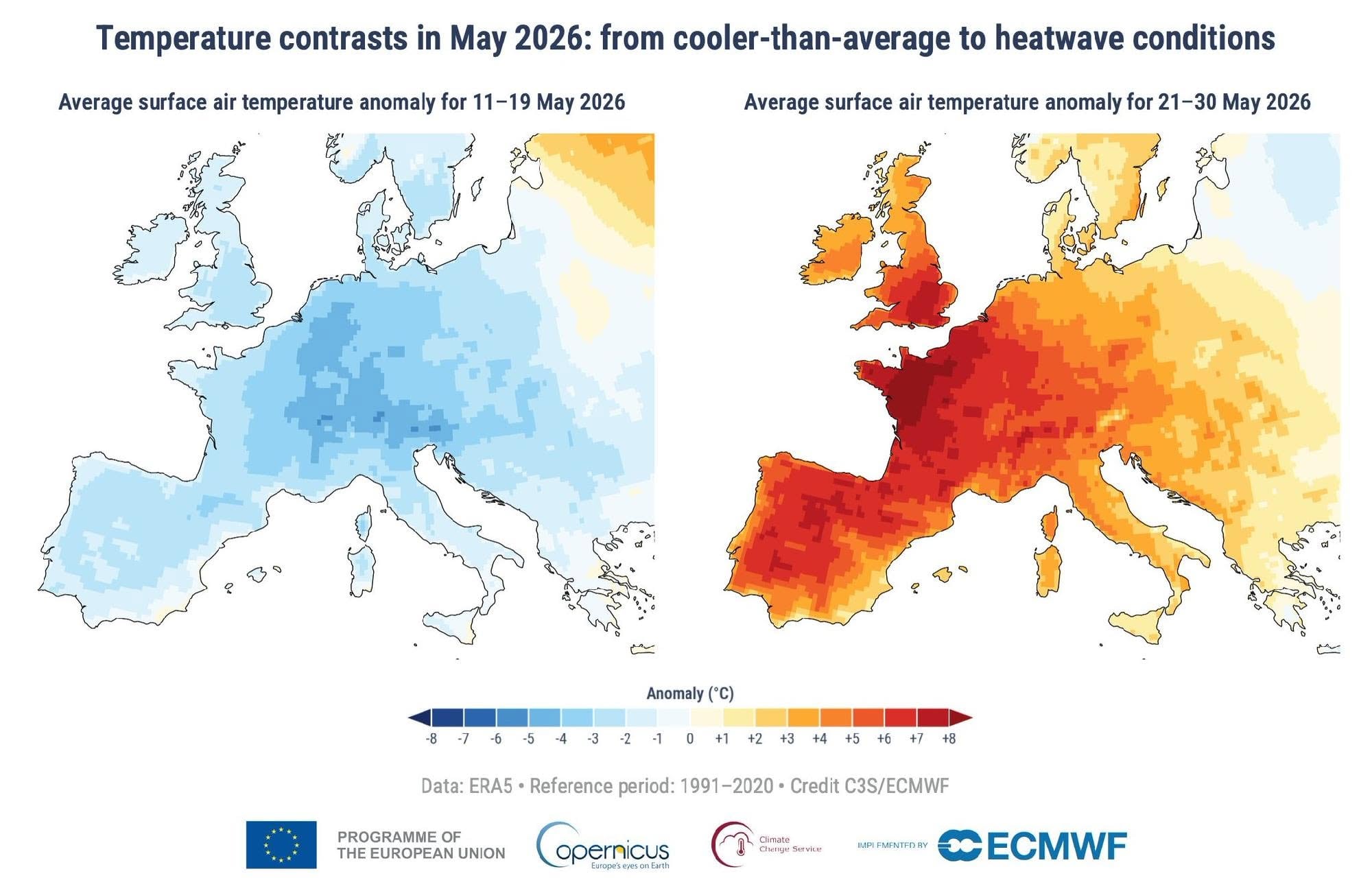 El informe de Copernicus reportó temperaturas globales 1,42 °C por encima de los niveles preindustriales y condiciones extremas en varias regiones.