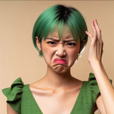 Así se vería el personaje Desagrado de Intensamente según la Inteligencia Artificial. Foto: Copilot