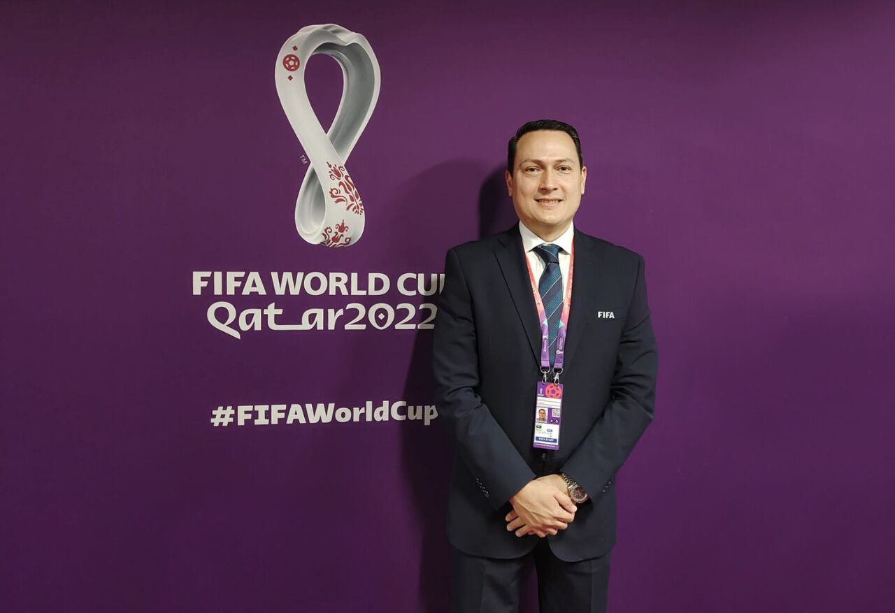 El médico del Saprissa, Esteban Campos estuvo en el juego inaugural de la Copa del Mundo. Prensa Saprissa.