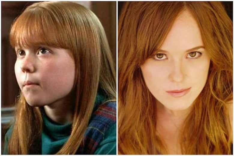 Imágenes compuestas del antes y después de los actores que interpretaron a los niños en la película 'Ricky Ricón'.