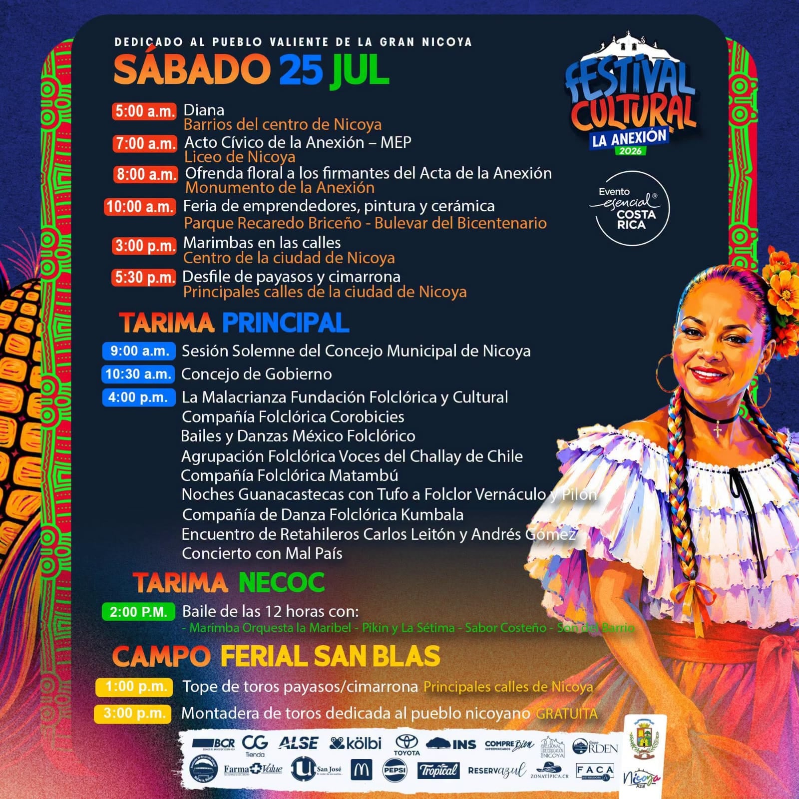 Cronograma de actividades: sábado 25 de julio.