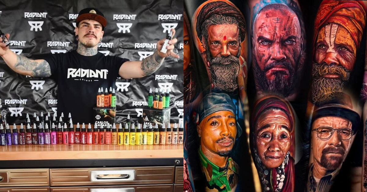 Para asistir a su primer evento en Europa, Andrés vendió su carro y viajó a Francia, lo que le abrió puertas en el circuito europeo del tatuaje.