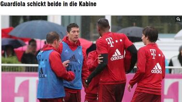 Práctica del Bayern Múnich tuvo conato de pelea entre Boateng y Lewandowski