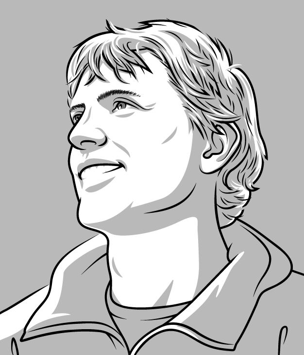 Ilustración del psicólogo Jonathan Smallwood, entrevistado.