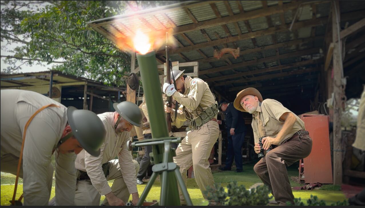 Para la filmación, se utilizaron réplicas de piezas de artillería de la época, creadas por el artesano Milton Valerio, basándose en fotografías antiguas y planos de Internet.