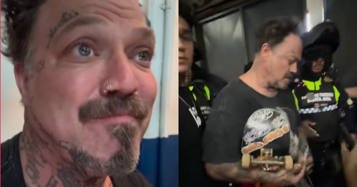 Bam Margera, estrella de Jackass de MTV, contó que su evento de firma de autógrafos se salió de control por la aglomeración de fanáticos.